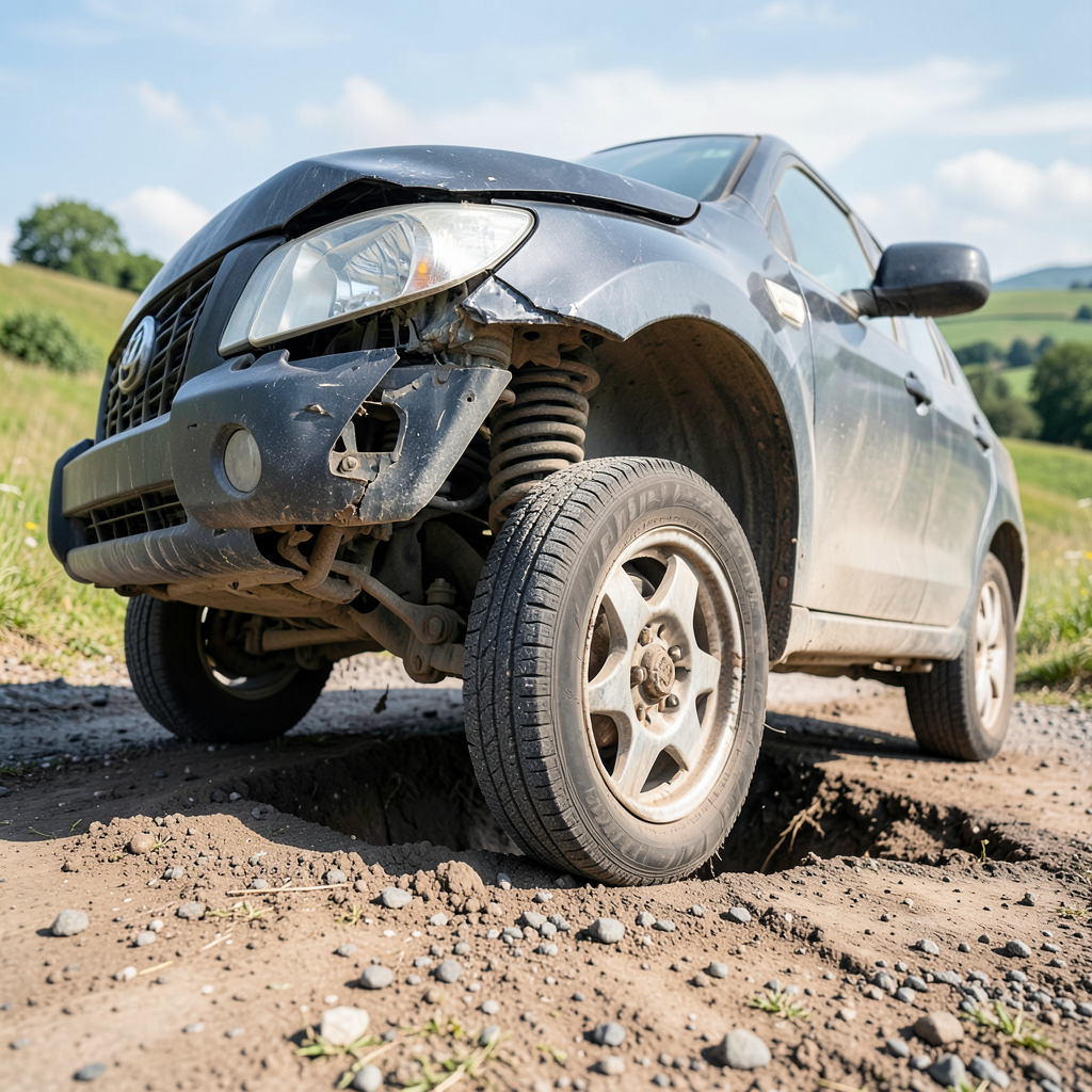 Pothole damage to vehicles averages £164 in repair bills